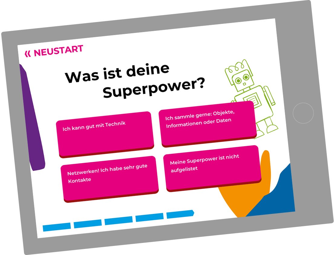 Bildschirmfoto des Quiz 'Was ist deine Superpower?'